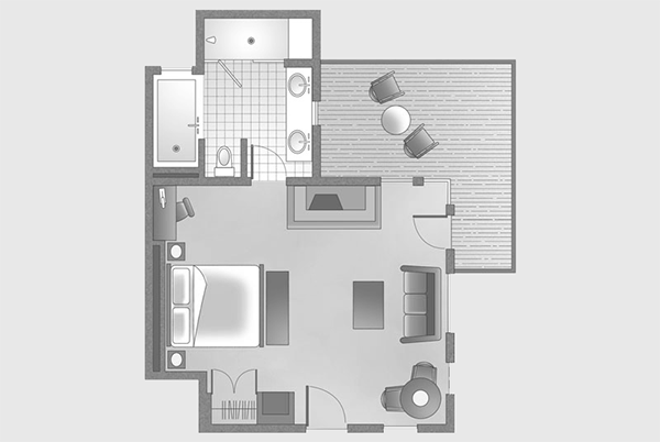 Floor plan of Oakview Room