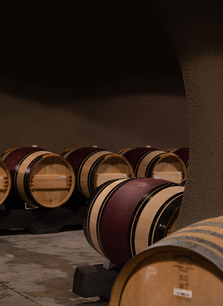 Wine cave with barrels
