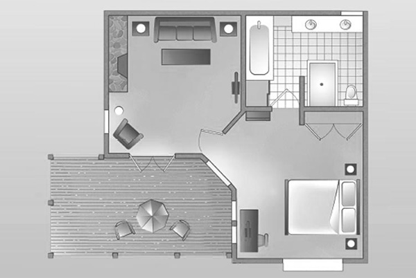 Floor plan of Treeline Suite