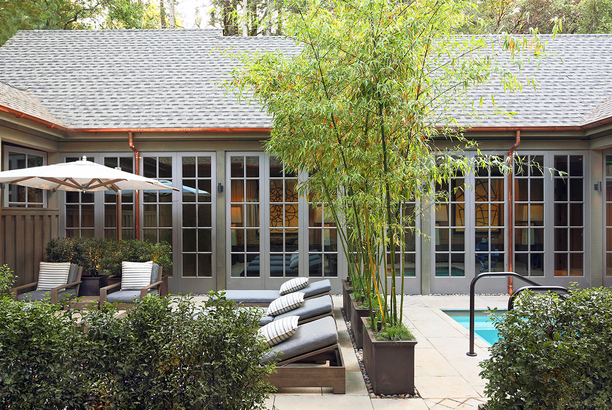 Outdoor relaxation garden at the Spa