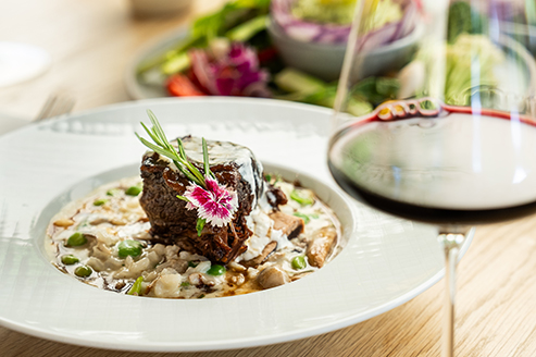 Forum at Meadowood meal with wine
